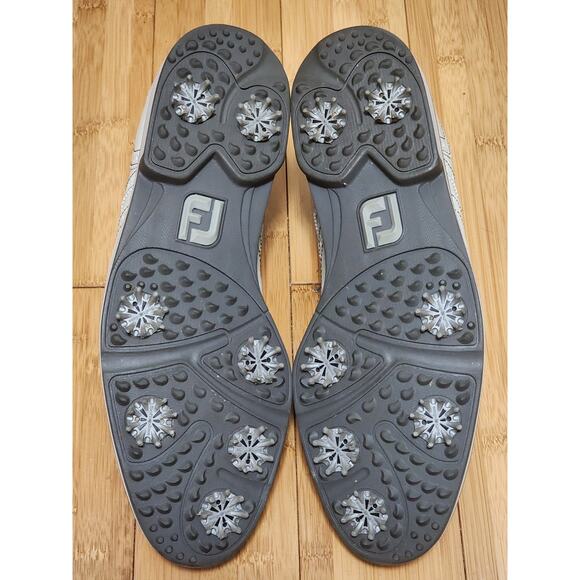 FOOTJOY FJ City 56435 Beige Golf Shoes Leather Men 11 M Waterproof Sports Spikes - Picture 8 of 10